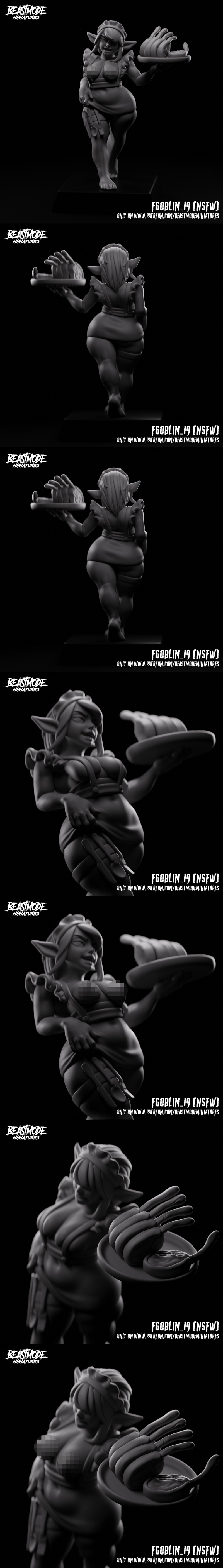 Beastmode迷你模型 - 女性地精19 - 3D打印模型|Beastmode Miniatures – Female Goblin 19 – 3D Print Model STL