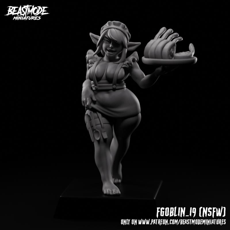 Beastmode迷你模型 - 女性地精19 - 3D打印模型|Beastmode Miniatures – Female Goblin 19 – 3D Print Model STL