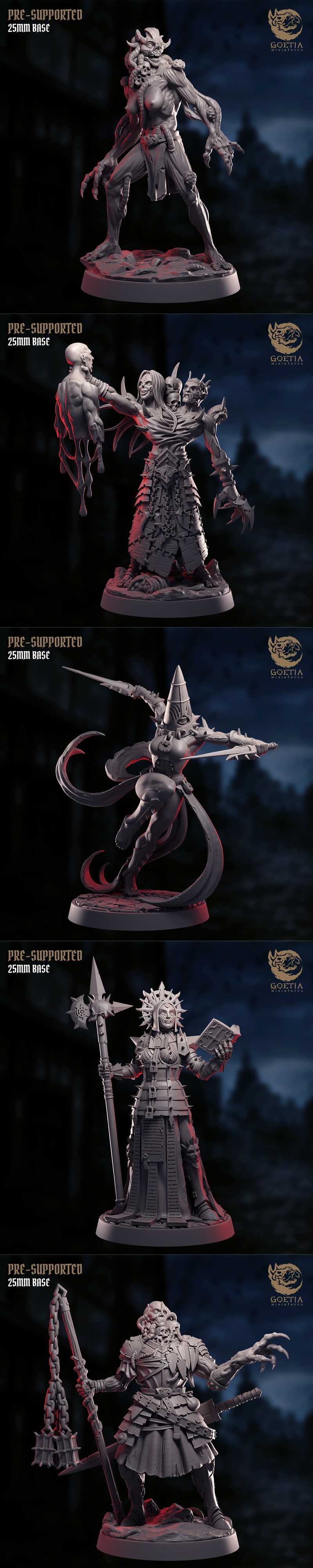 Goetia迷你模型：噬魂者血战Phaladar完整套装 3D打印模型|Goetia Miniatures – Blood in Phaladar – Complete Set – 3D Print Model STL