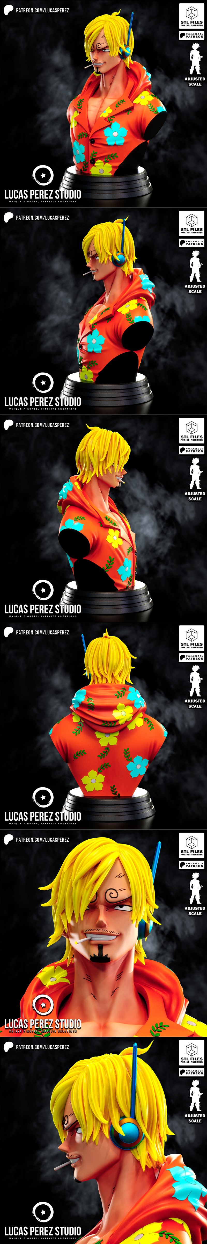 卢卡斯·佩雷斯 三渲二模型 Sanji 3D打印模型|Lucas Perez – Sanji Bust – 3D Print Model STL