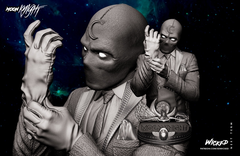 WICKED骑士模型3D打印雕塑|WICKED – Mr. Knight Bust – 3D Print Model