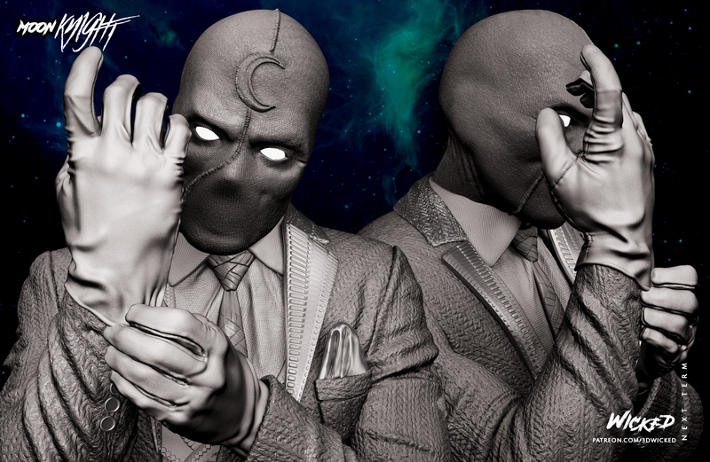 WICKED骑士模型3D打印雕塑|WICKED – Mr. Knight Bust – 3D Print Model