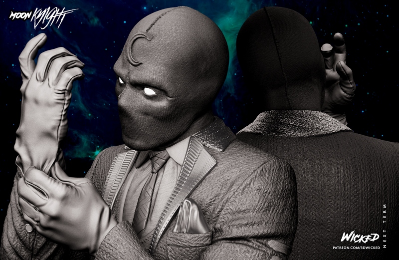 WICKED骑士模型3D打印雕塑|WICKED – Mr. Knight Bust – 3D Print Model