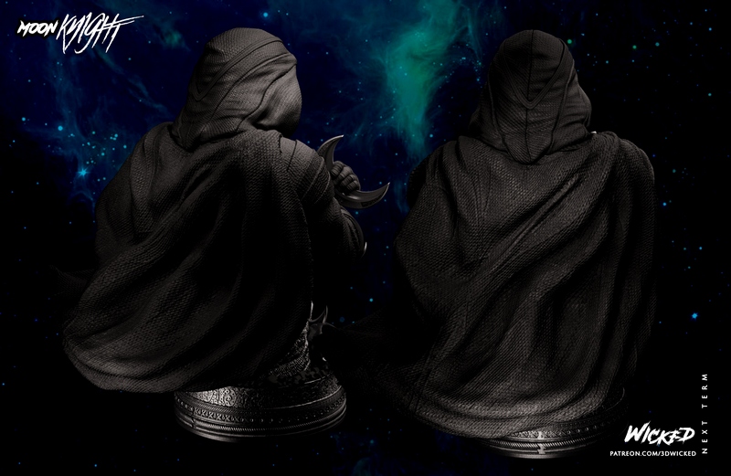 WICKED《月之骑士》3D打印模型|WICKED – Moon Knight Bust – 3D Print Model