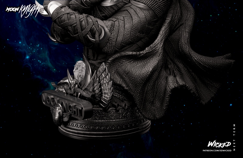 WICKED《月之骑士》3D打印模型|WICKED – Moon Knight Bust – 3D Print Model