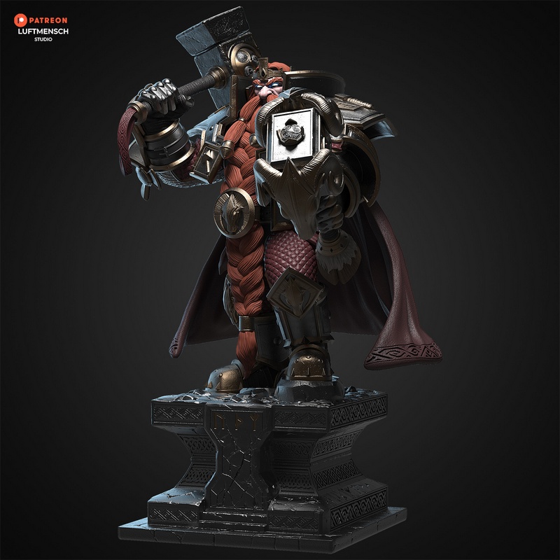 卢浮人工作室 - 马格尼·布罗恩 - 3D打印模型|Luftmensch Studio – Magni Bronzebeard – 3D Print Model