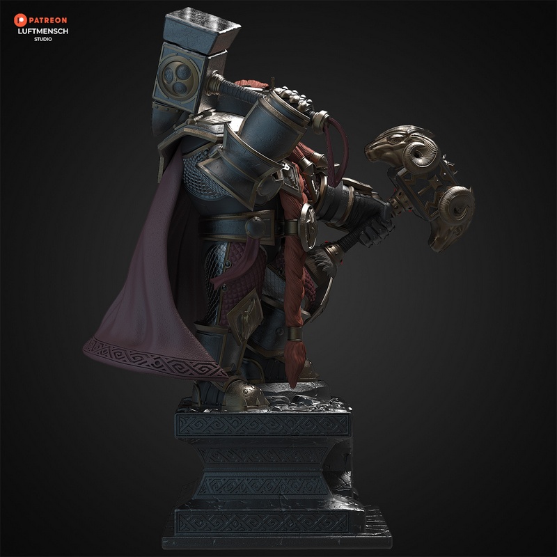 卢浮人工作室 - 马格尼·布罗恩 - 3D打印模型|Luftmensch Studio – Magni Bronzebeard – 3D Print Model