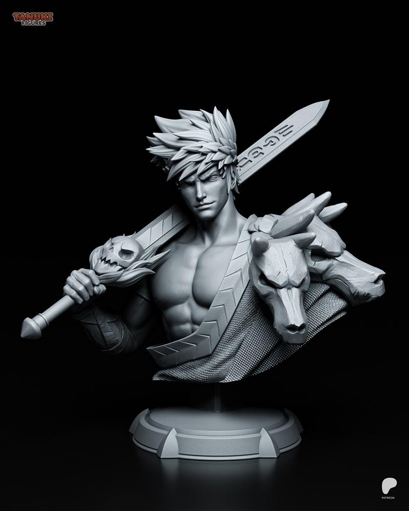 zagreus雕像 3D打印模型|Tanuki Figures – Zagreus Bust – 3D Print Model STL