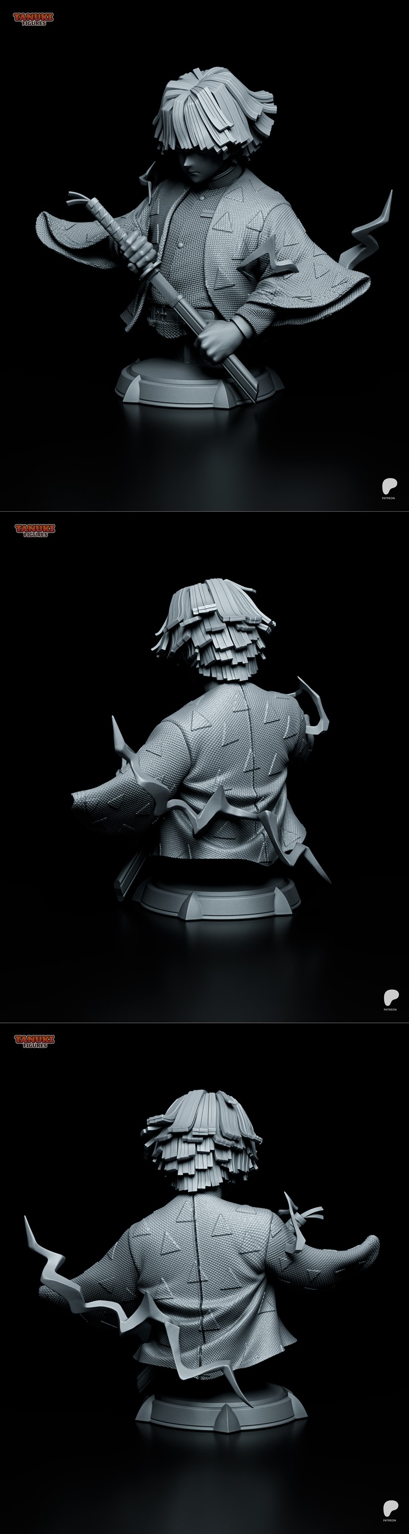 Tanuki Figures 3D打印模型：禅心人偶·Zenitsu bust|Tanuki Figures – Zenitsu Bust – 3D Print Model STL