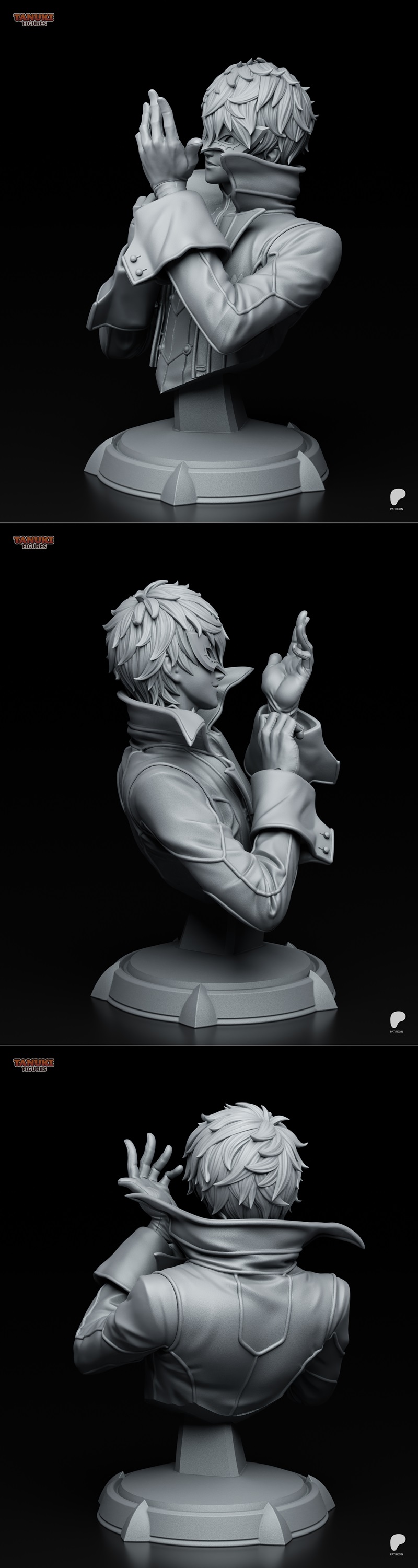 3D打印模型：Joker角色造型雕塑|Tanuki Figures – Joker Persona Bust – 3D Print Model STL
