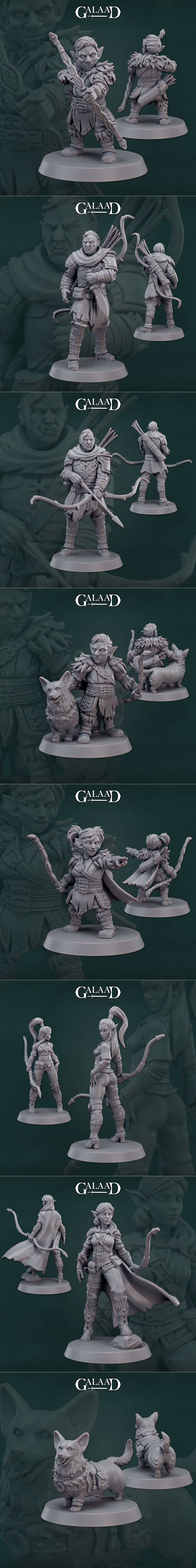Galaad迷你模型——精灵骑手3D打印模型|Galaad Miniatures – Rangers release – 3D Print Model STL