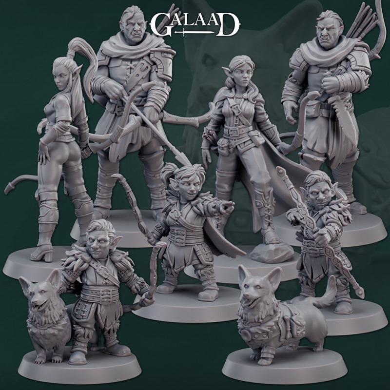 Galaad迷你模型——精灵骑手3D打印模型|Galaad Miniatures – Rangers release – 3D Print Model STL