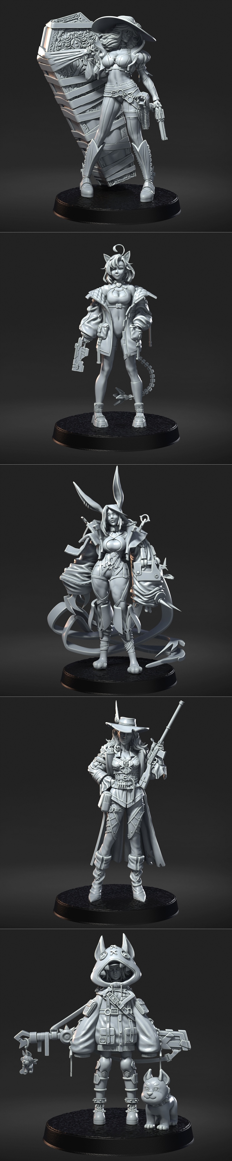 RN工作室 - 城市猎人3D打印模型|RN Estudio – Cyberpunk 2077 Pack – 3D Print Model STL