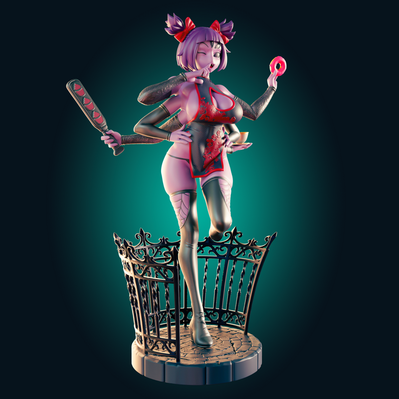 Rhu工作室推出《Muffet Thin与曲身蜘蛛少女》3D打印模型|Officer Rhu – Muffet Thin and Curvy Spider Girl – 3D Print Model