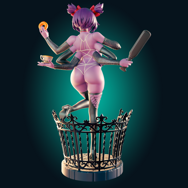 Rhu工作室推出《Muffet Thin与曲身蜘蛛少女》3D打印模型|Officer Rhu – Muffet Thin and Curvy Spider Girl – 3D Print Model