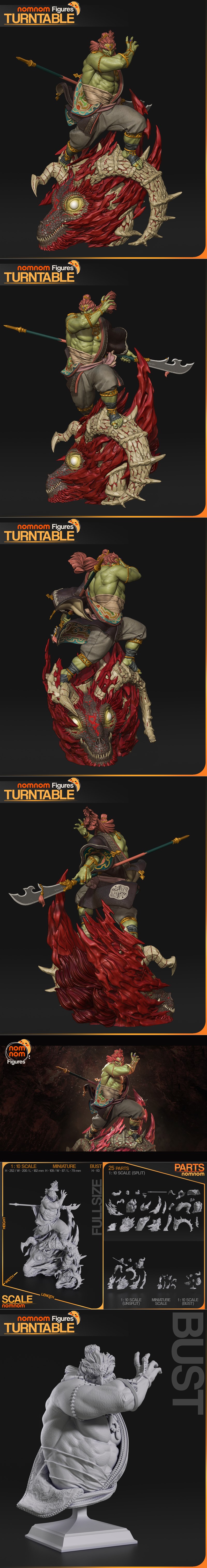 塞尔达传说：时之笛2 恶魔王加农 3D打印模型|Nomnom Figures – Legend of Zelda Tears of the Kingdom – Ganondorf – 3D Print Model STL