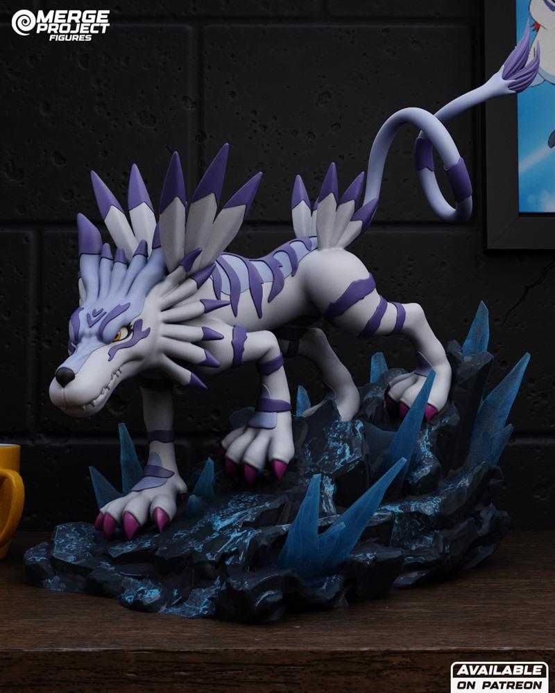 融合项目模型 - 战斗陀螺 - 高速龙 3D打印模型|Merge Project Figures – Digimon – Garurumon – 3D Print Model STL