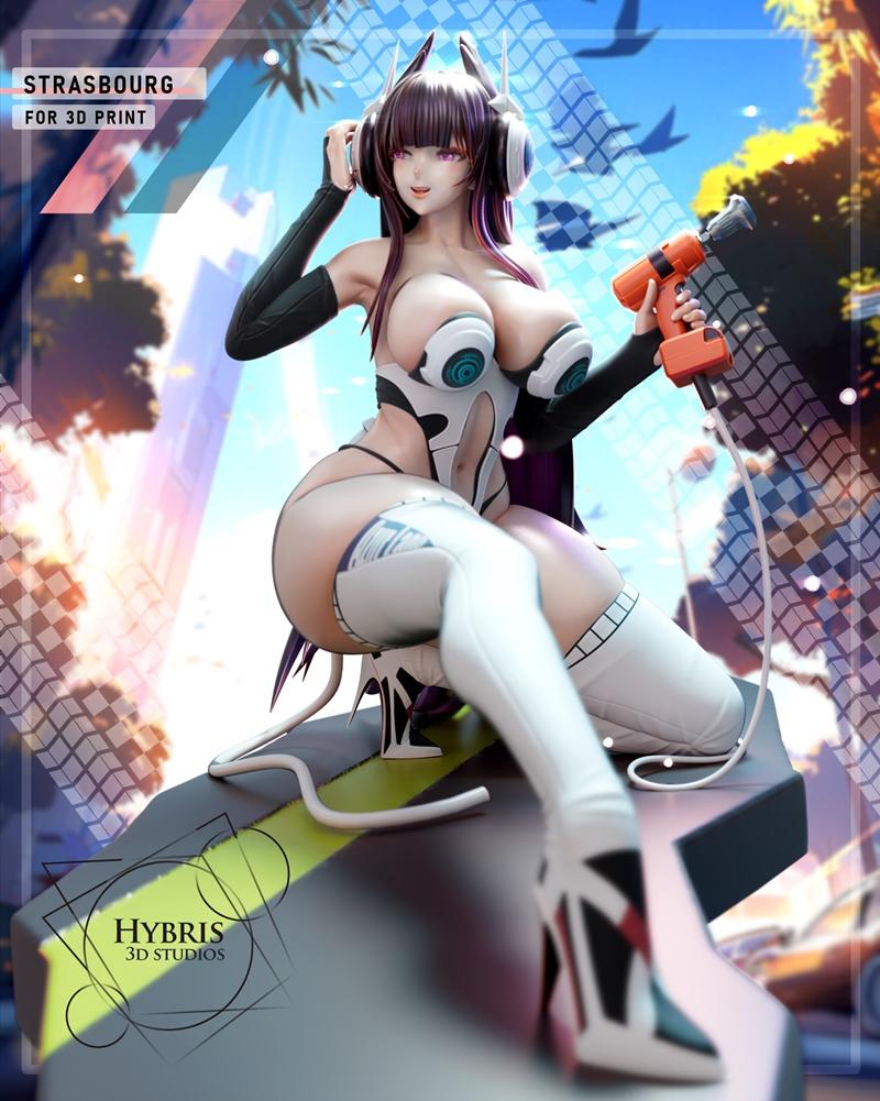 Azur Lane 斯特拉托堡角色 3D打印模型|Hybris Studios – Stratosbourg – Azur Lane – 3D Print Model STL