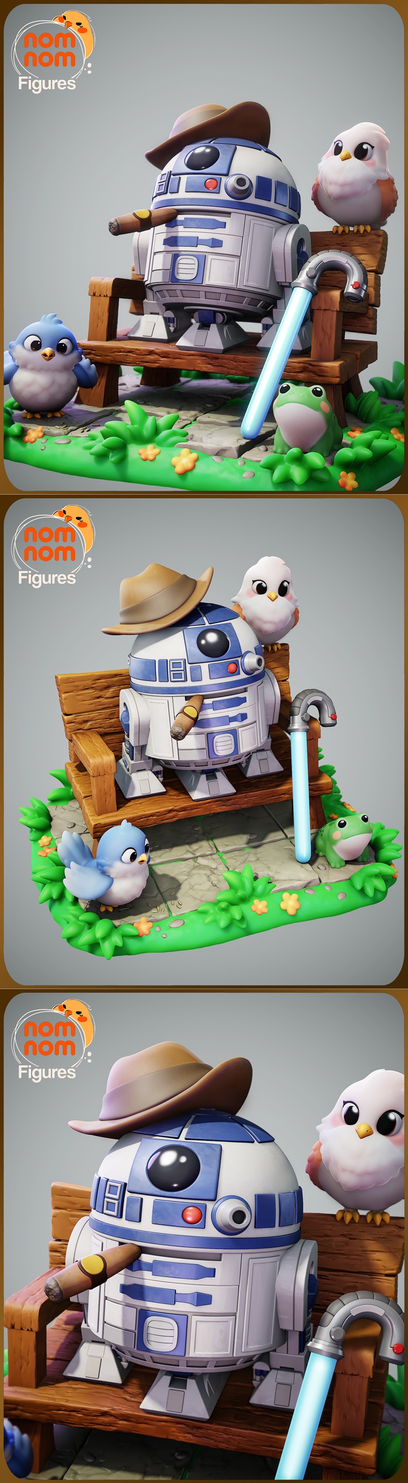 小可爱R2D2星战3D打印模型|Nomnom Figures – Chibi R2D2 – Star Wars – 3D Print Model STL