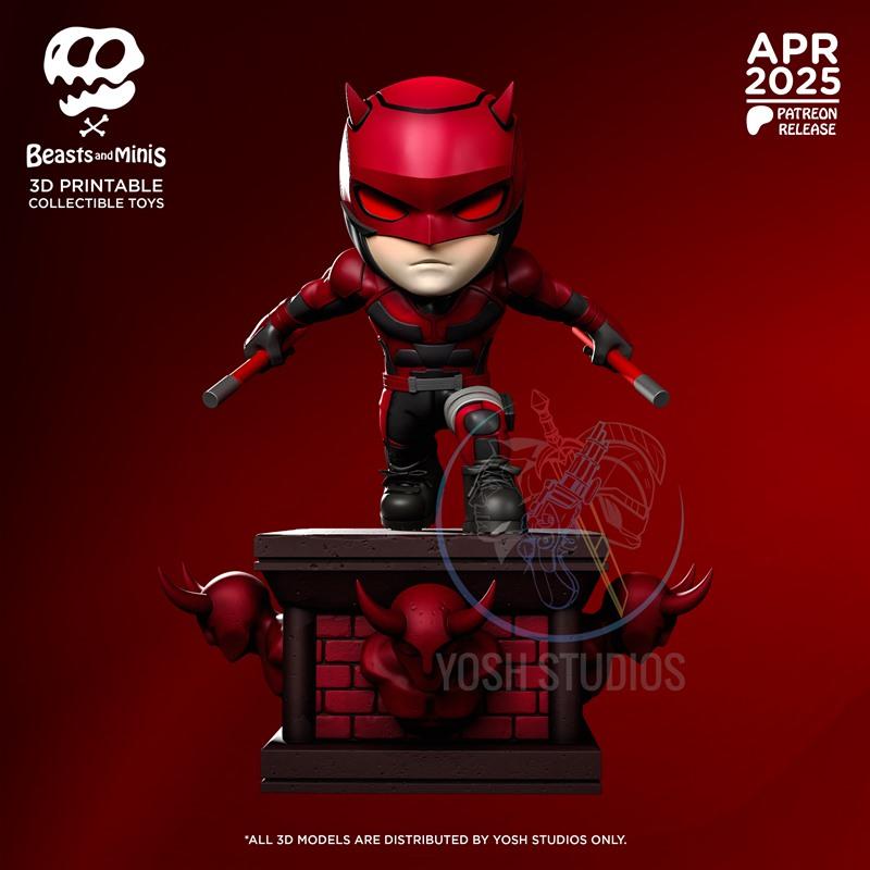 Daredevil迷你模型 3D打印雕塑|Daredevil Mini – Beasts and Minis – 3D Print Model STL