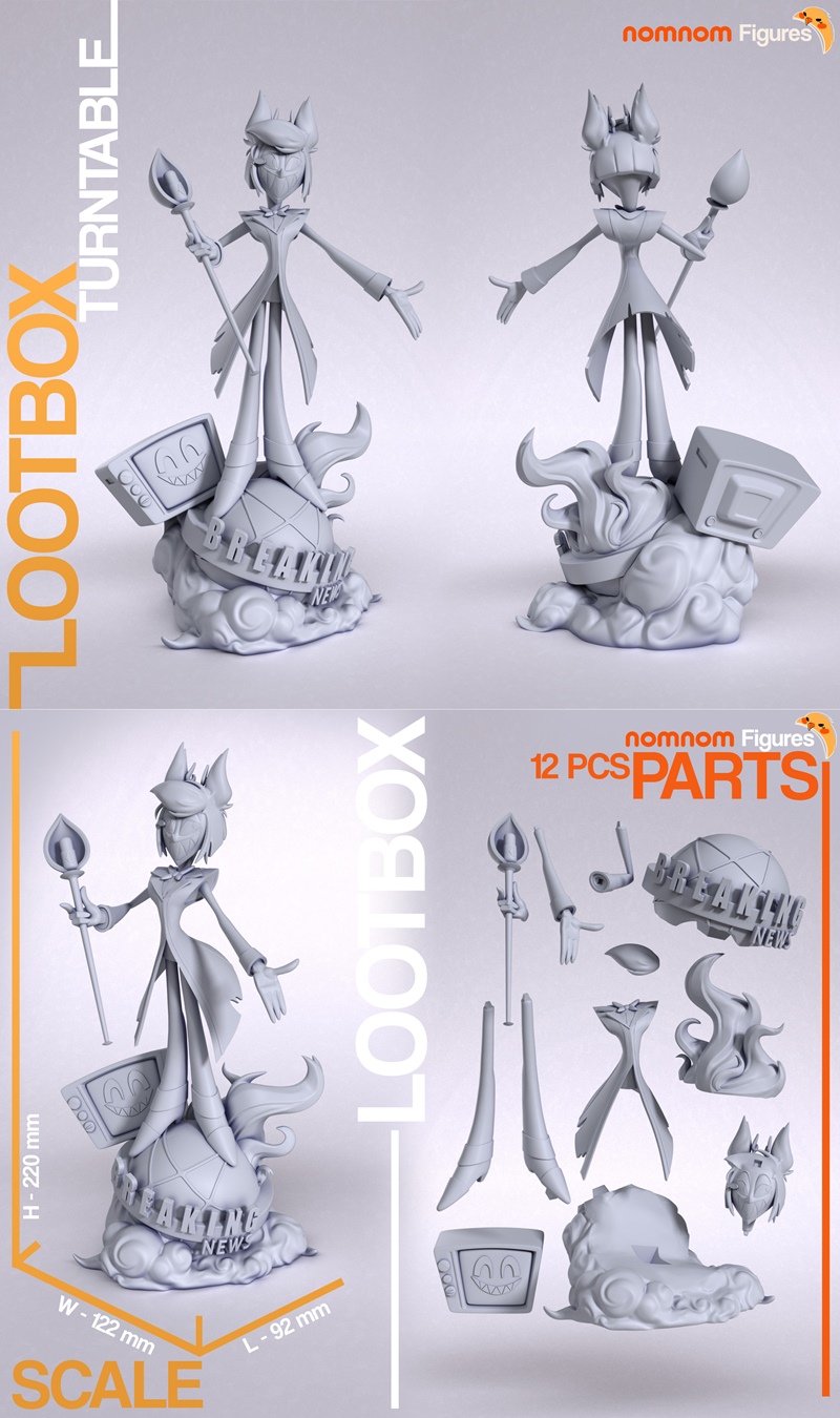 Hazbin Hotel 朱斯提斯 3D打印模型|Nomnom Figures – Alastor – Hazbin Hotel – 3D Print Model STL