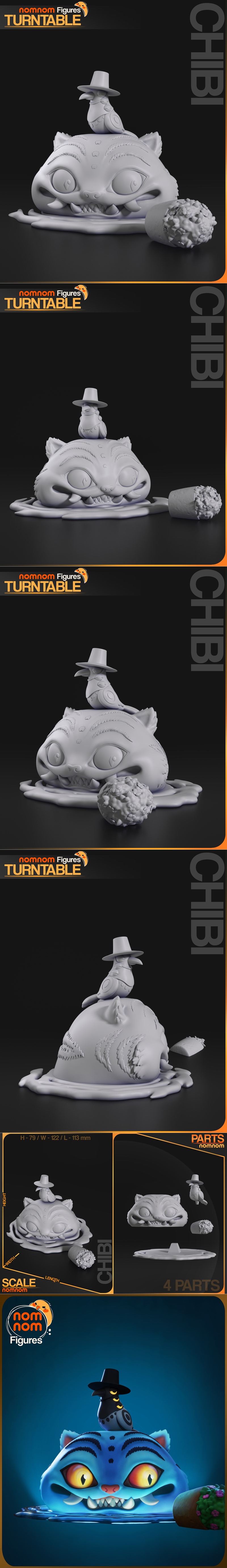 Chibi小虎人3D打印模型|Nomnom Figures – Chibi Derpy Tiger – Kpop Demon Hunters – 3D Print Model STL
