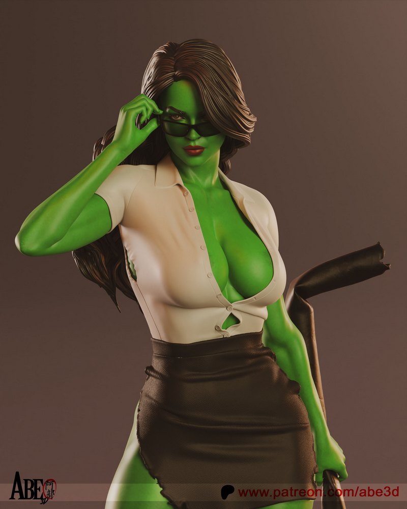 Abe3D - 女超人 - 赫尔克里克模型|Abe3D – She-Hulk – 3D Print Model