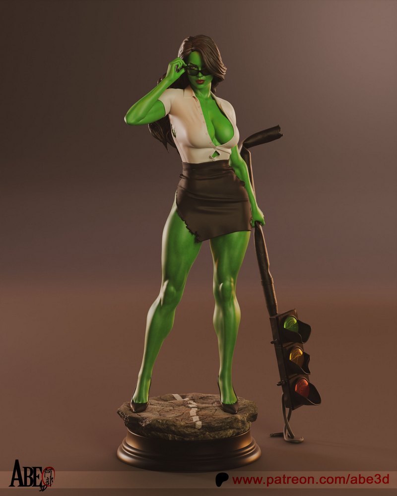 Abe3D - 女超人 - 赫尔克里克模型|Abe3D – She-Hulk – 3D Print Model