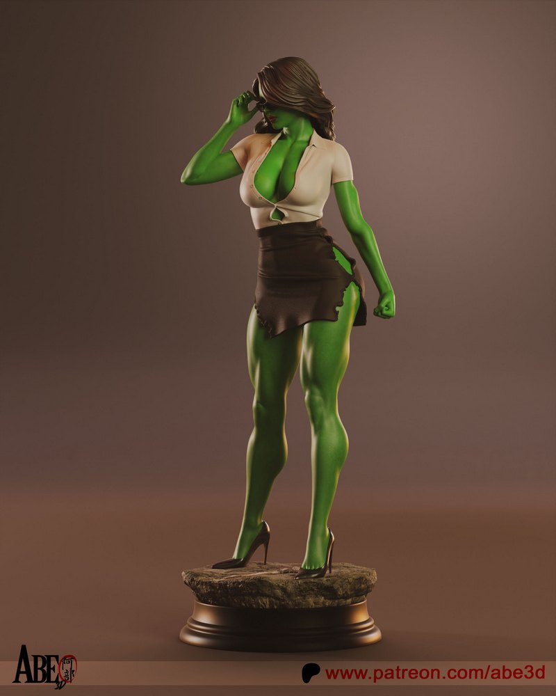 Abe3D - 女超人 - 赫尔克里克模型|Abe3D – She-Hulk – 3D Print Model