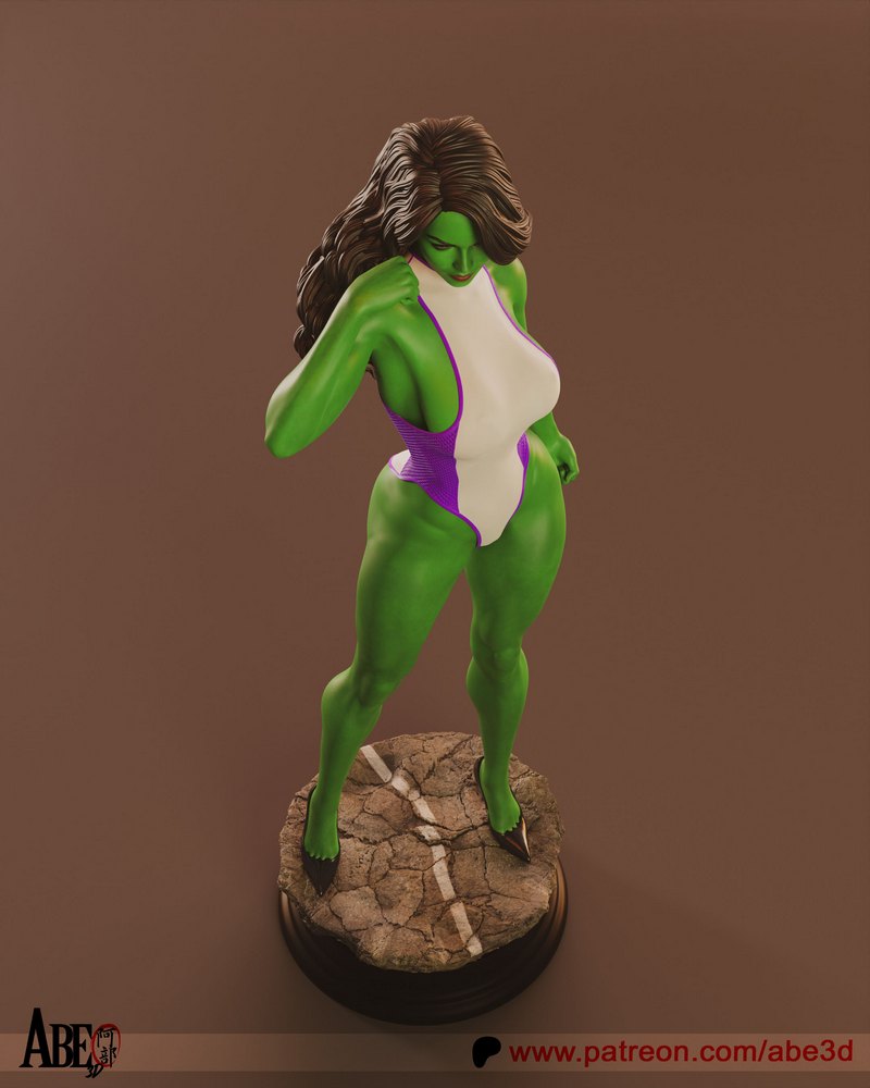 Abe3D - 女超人 - 赫尔克里克模型|Abe3D – She-Hulk – 3D Print Model