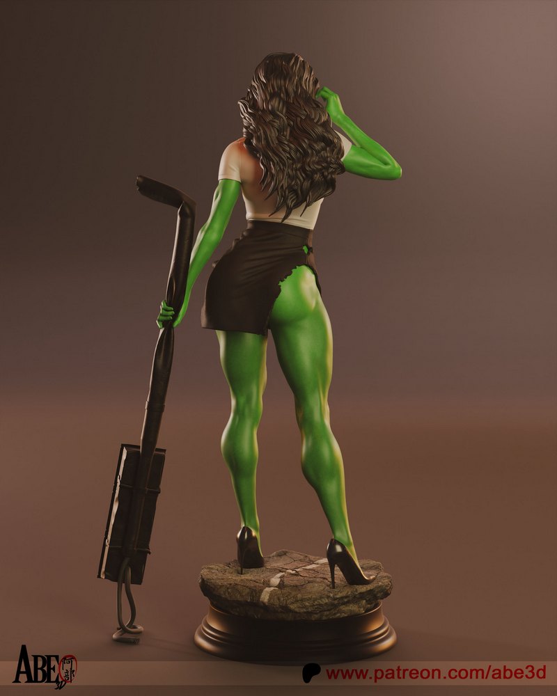 Abe3D - 女超人 - 赫尔克里克模型|Abe3D – She-Hulk – 3D Print Model