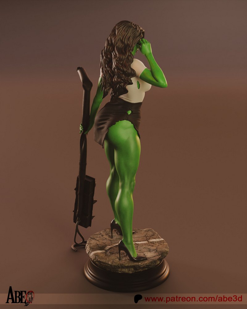 Abe3D - 女超人 - 赫尔克里克模型|Abe3D – She-Hulk – 3D Print Model