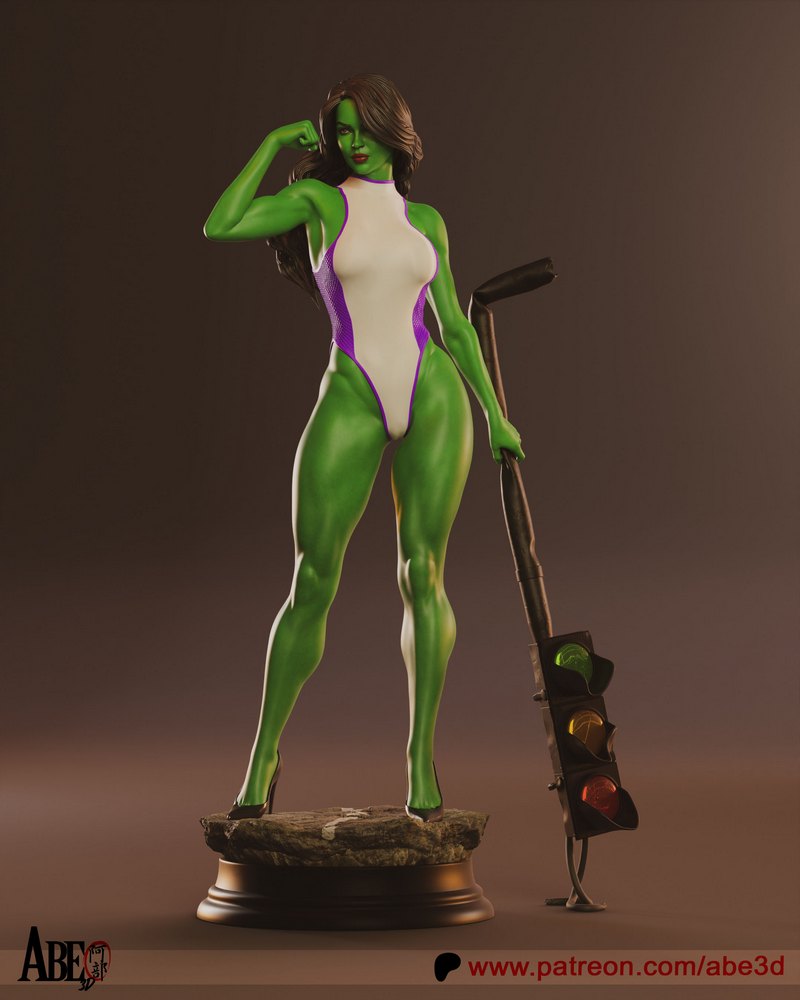 Abe3D - 女超人 - 赫尔克里克模型|Abe3D – She-Hulk – 3D Print Model