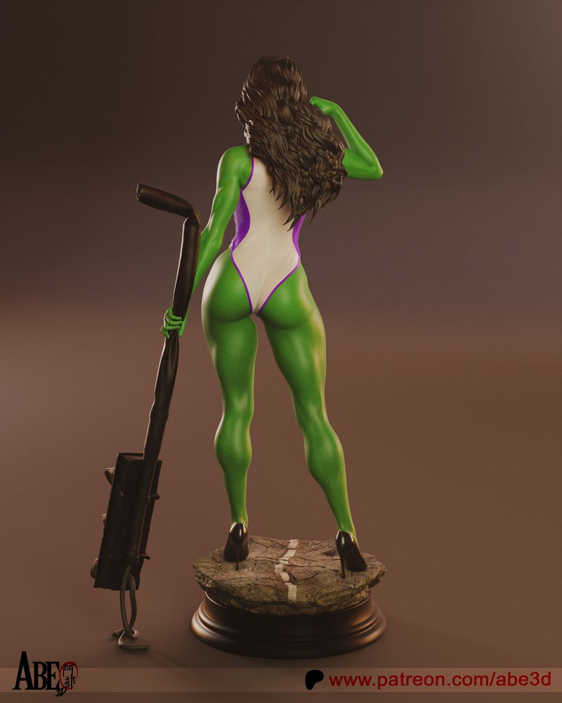 Abe3D - 女超人 - 赫尔克里克模型|Abe3D – She-Hulk – 3D Print Model