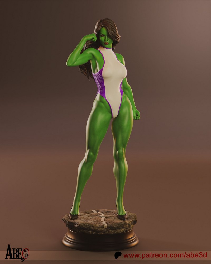 Abe3D - 女超人 - 赫尔克里克模型|Abe3D – She-Hulk – 3D Print Model