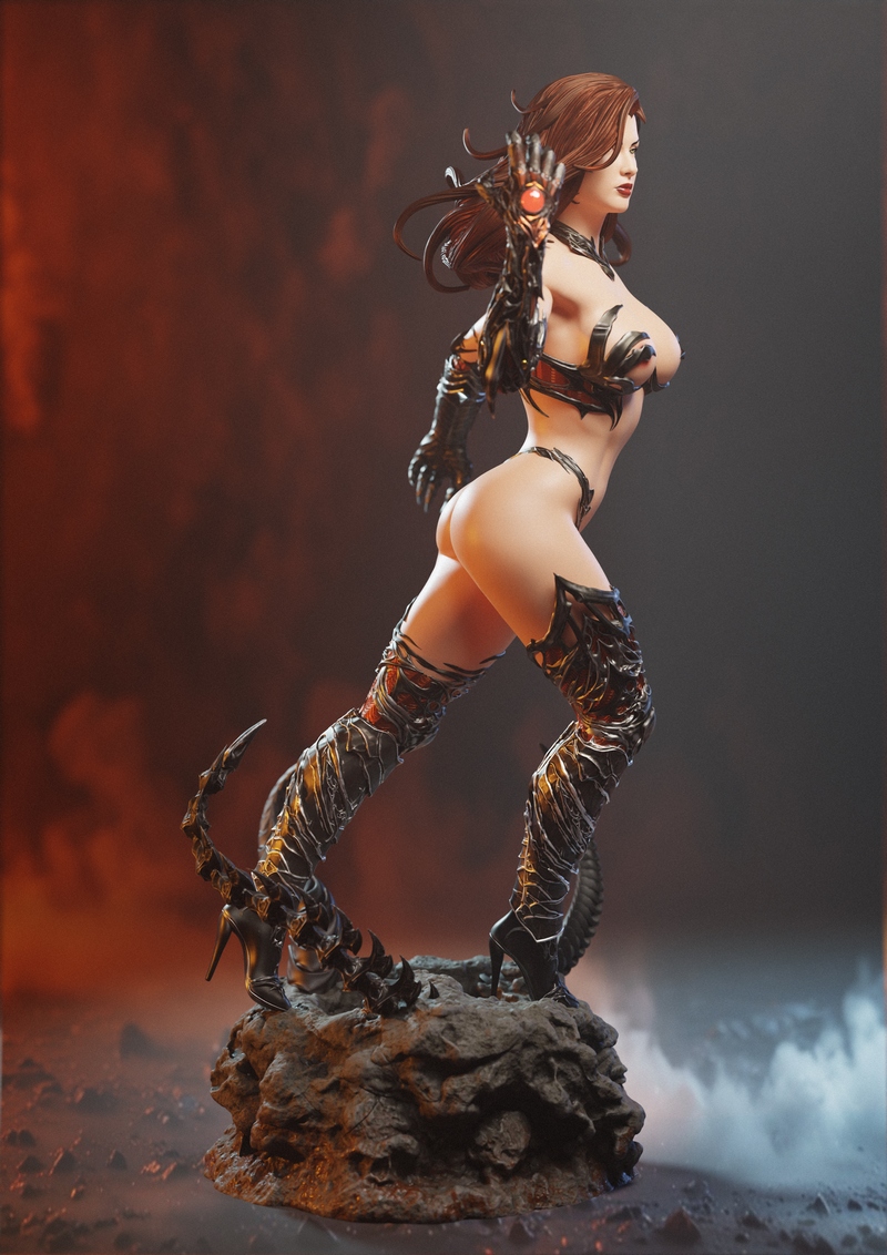 Abe3D - 猫娘小魔女 - 女巫之刃 3D打印模型|Abe3D – Witchblade – 3D Print Model
