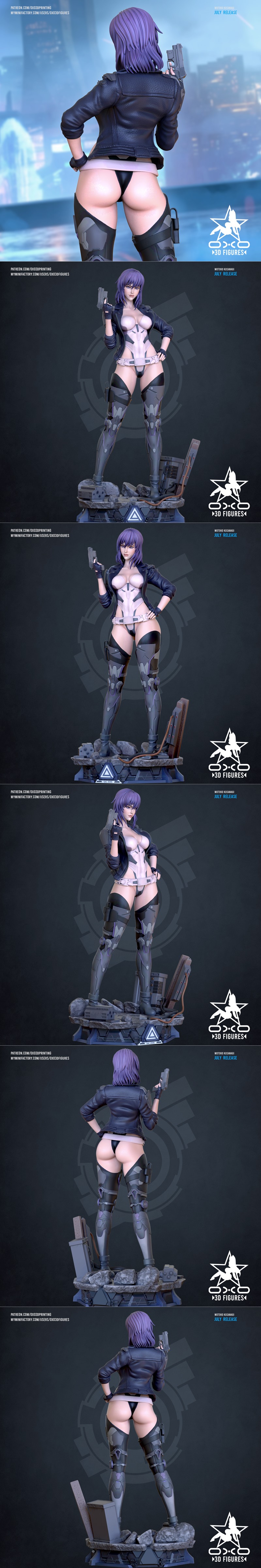 OXO3D - 赤色的月光 - 木月美咲 3D打印模型|OXO3D – Motoko Kusanagi – 3D Print Model STL