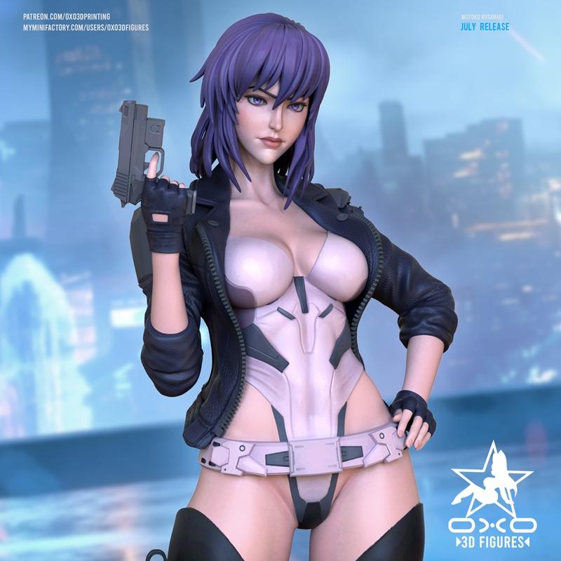 OXO3D - 赤色的月光 - 木月美咲 3D打印模型|OXO3D – Motoko Kusanagi – 3D Print Model STL