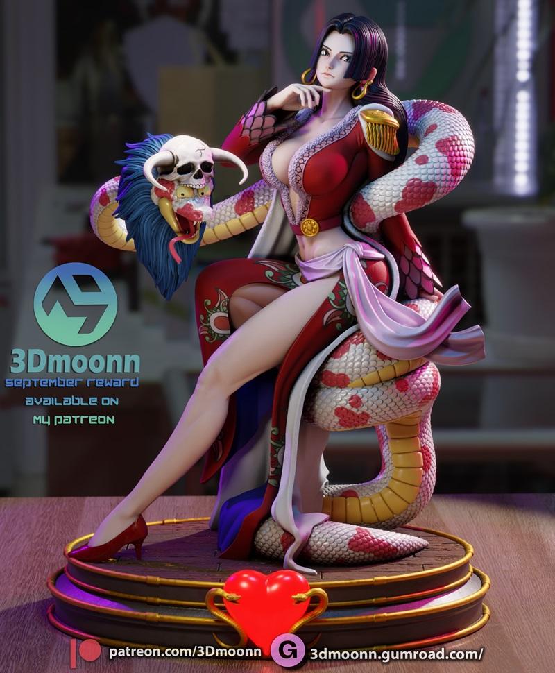 3D打印模型：海贼王·博阿·汉科克|3Dmoonn – One Piece – Boa Hancock – 3D Print Model STL