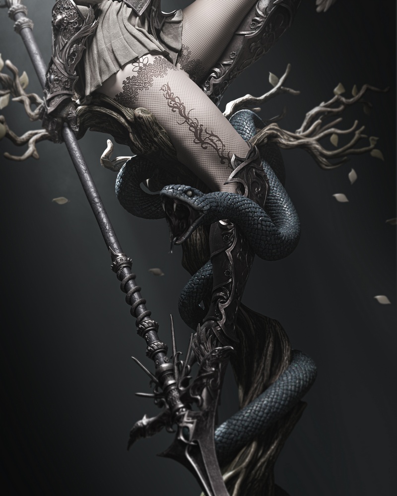 伦诺拉·暗鸦女王 3D打印模型|Lenora Queen of Crows – 3D Print Model