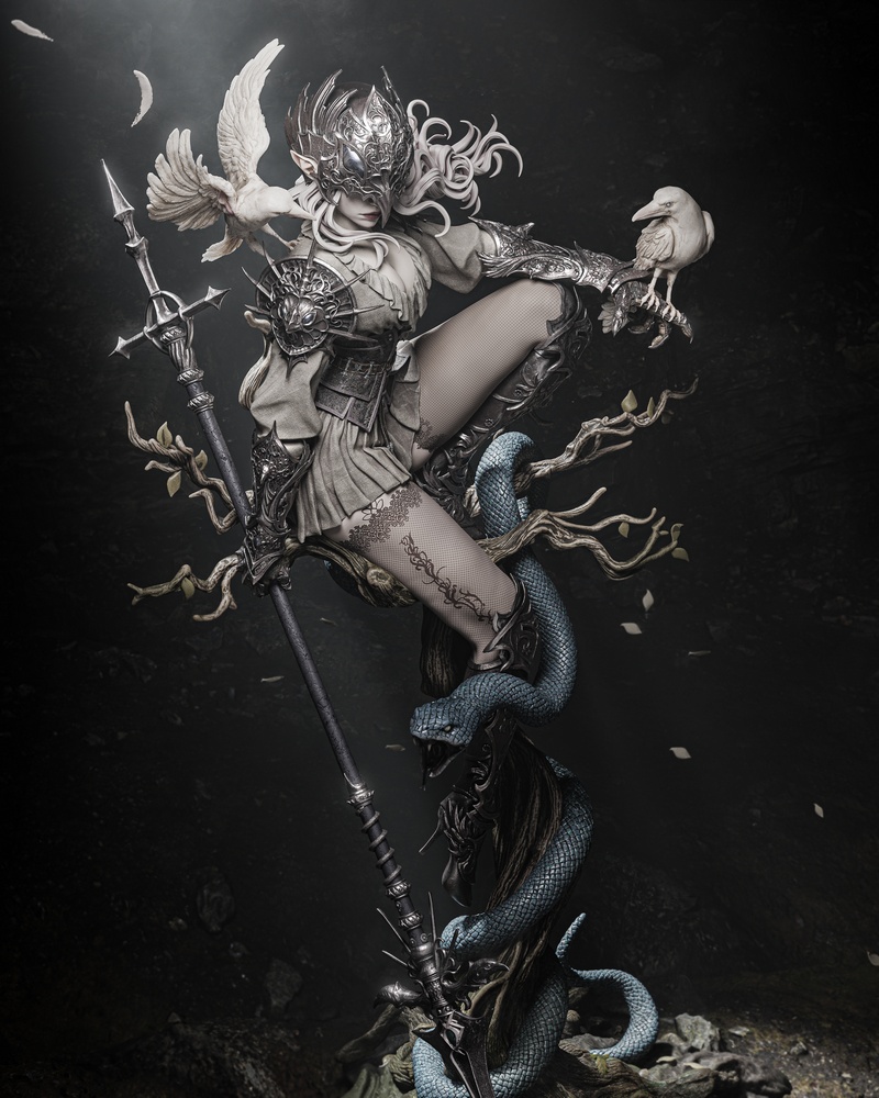 伦诺拉·暗鸦女王 3D打印模型|Lenora Queen of Crows – 3D Print Model