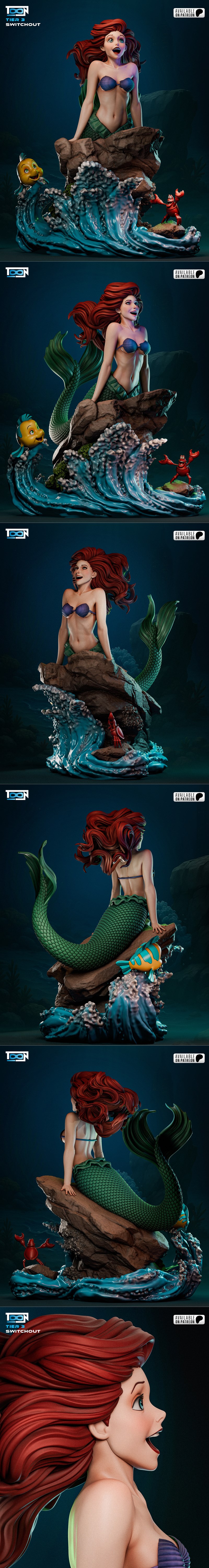 Toon Studios - 艾莉娅 - 3D打印模型|Toon Studios – Ariel – 3D Print Model STL