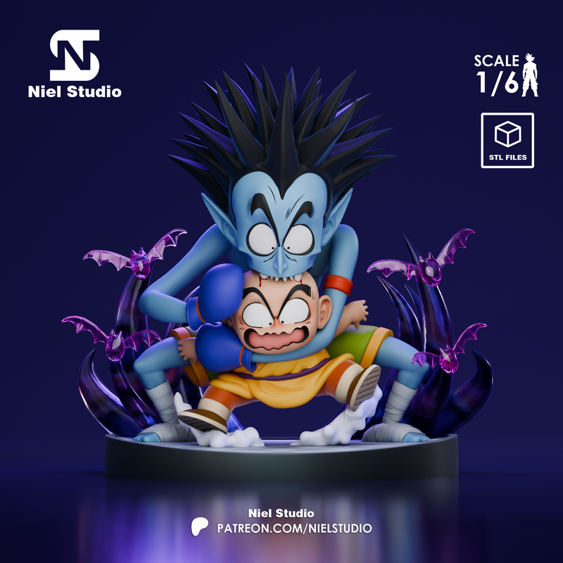 Niel Studio -龙珠 -克林对吸血鬼 -3D打印模型|Niel Studio – Dragon Ball – Krillin vs Vampire – 3D Print Model