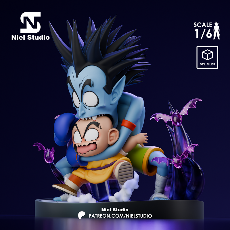 Niel Studio -龙珠 -克林对吸血鬼 -3D打印模型|Niel Studio – Dragon Ball – Krillin vs Vampire – 3D Print Model
