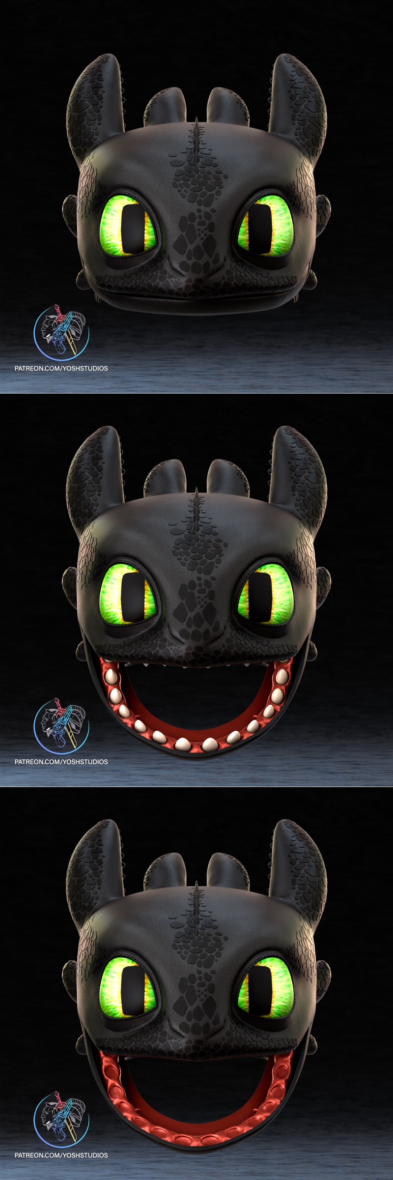 无牙怪兽3D打印模型|Toothless Mask – 3D Print Model STL