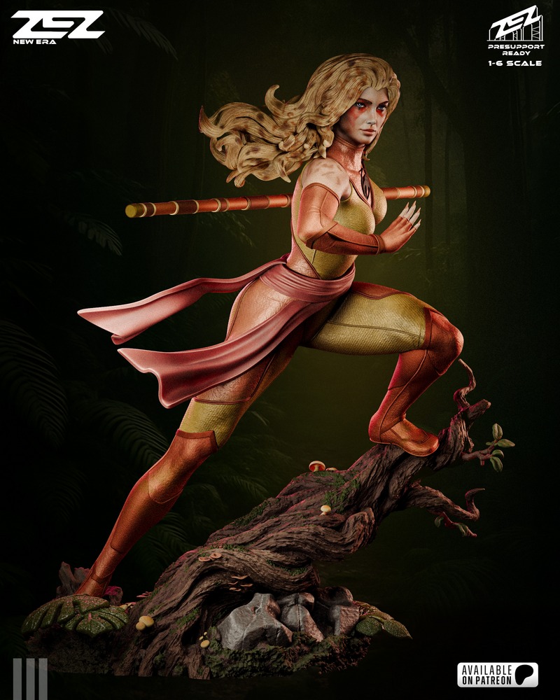 ZEZ工作室 3D打印模型 Cheetara角色造型|ZEZ Studio – Cheetara + Bust – 3D Print Model