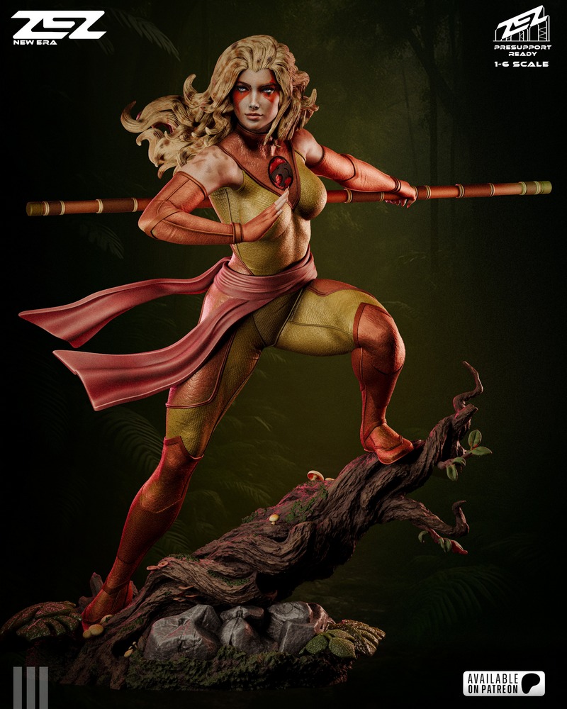 ZEZ工作室 3D打印模型 Cheetara角色造型|ZEZ Studio – Cheetara + Bust – 3D Print Model