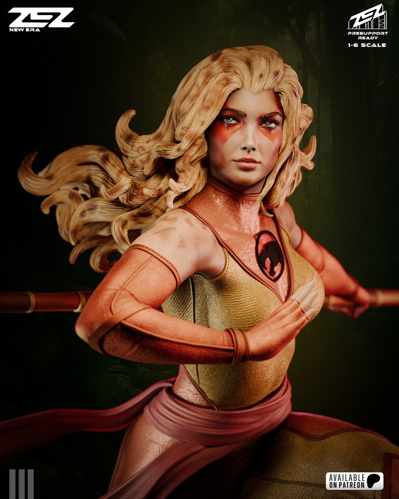 ZEZ工作室 3D打印模型 Cheetara角色造型|ZEZ Studio – Cheetara + Bust – 3D Print Model