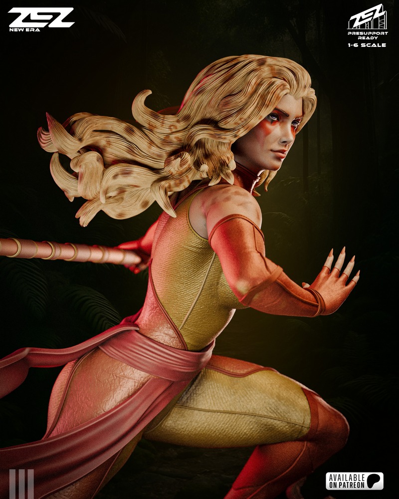 ZEZ工作室 3D打印模型 Cheetara角色造型|ZEZ Studio – Cheetara + Bust – 3D Print Model