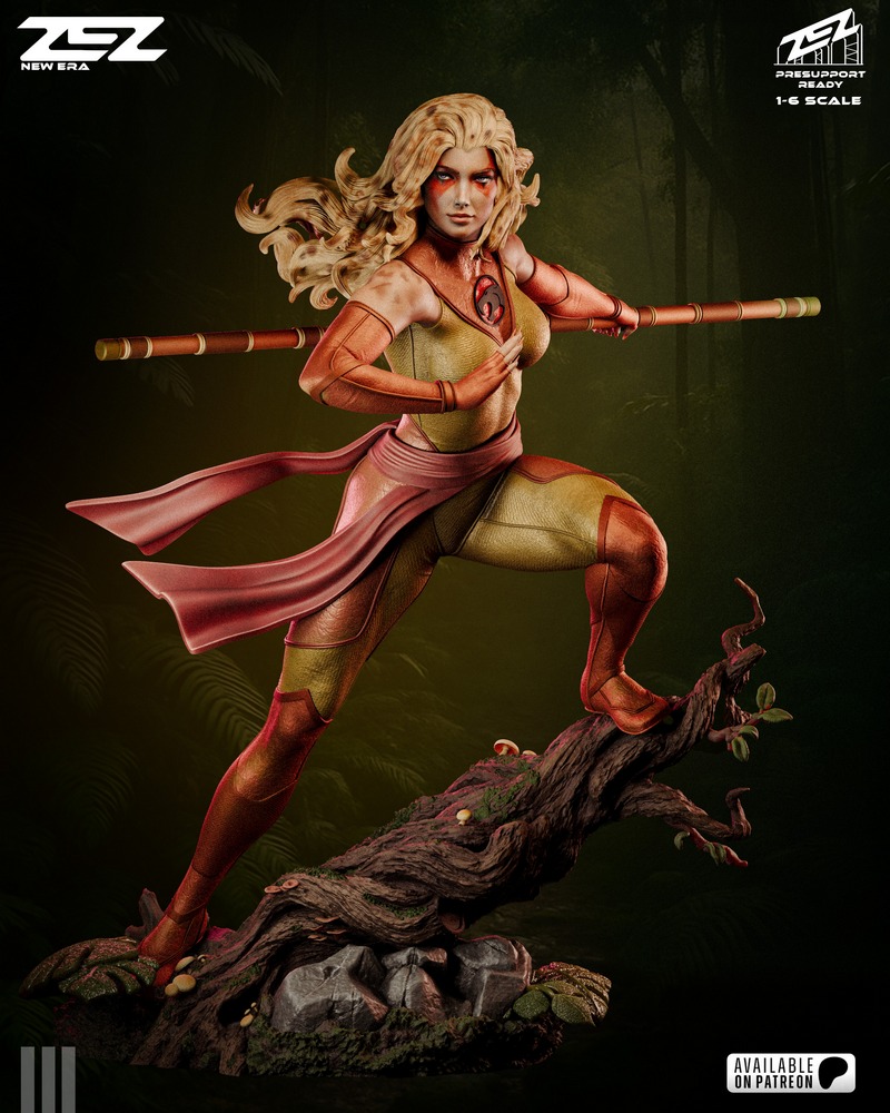 ZEZ工作室 3D打印模型 Cheetara角色造型|ZEZ Studio – Cheetara + Bust – 3D Print Model